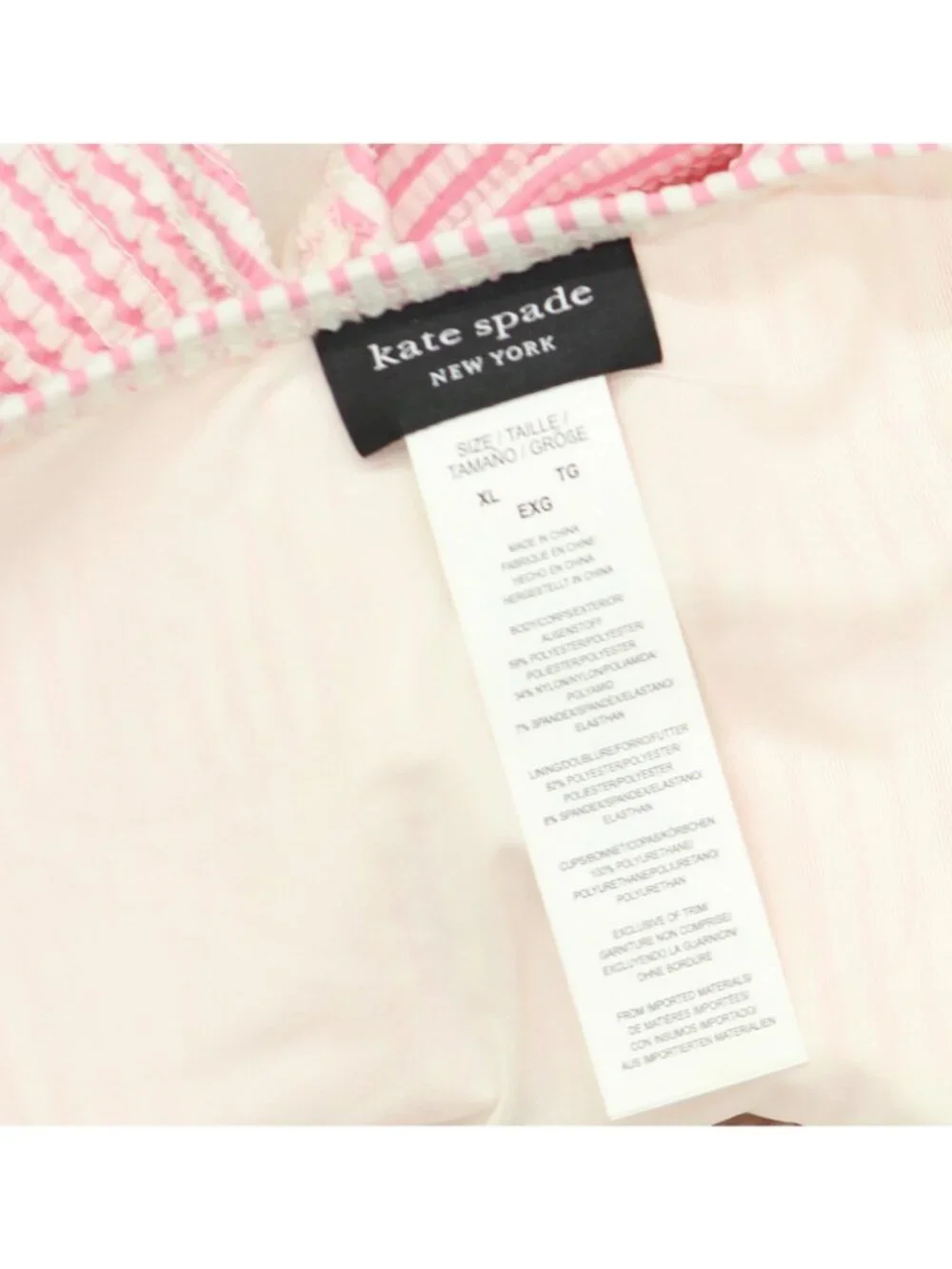 NWT Kate Spade Womens Smocked One-Piece Swimsuit S21502 Begonia Bloom Pink XL